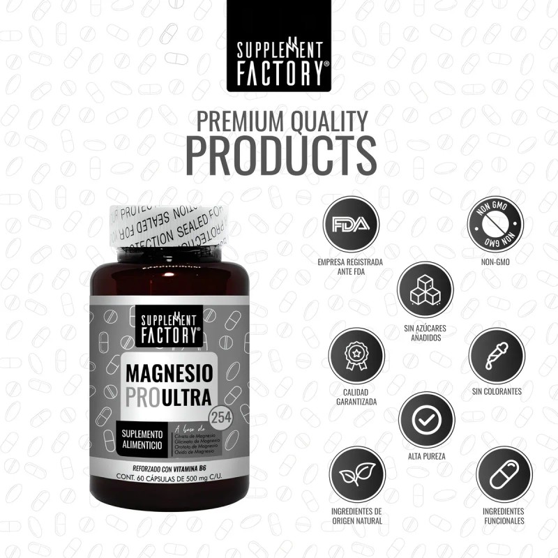 Magnesio Pro Ultra, 60 Cpsulas, Calidad Premium, 4 Magnesios Combinacin