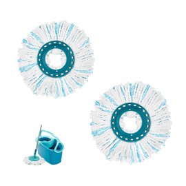 Shirene Mop Replacement Head,2 Pcs Mop Cover Compatible With Leifheit Mop Heads Highly Absorbent Microfibre Mop Head Clean Twist Disc Mop for Cleaning All Floor Types