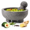 Luvan Large Mortar and Pestle Set,4 Cups Unpolished Granite Natural