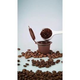 Reusable Coffee Capsules: 3x Refillable Pods, Includes Spoons & Cleaning Brush – Eco-Friendly, Easy-to-Use, Flavorful Brews