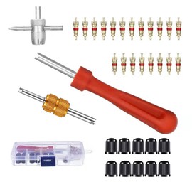 Tokaneit Valve repair tools, tyre valve remover, valve core repair tool, tyre repair kit, tyre repair tool, valve repair tool set, valve remover for car tyres, 33 pieces