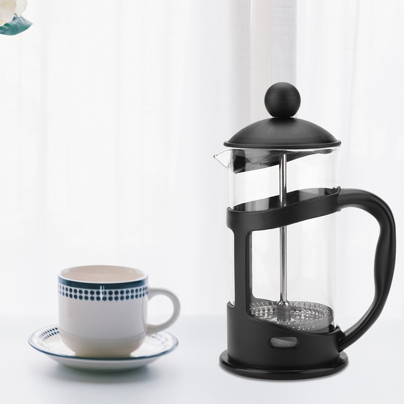 Portable Stainless Steel Glass Cafetiere French Press Maker Home Office