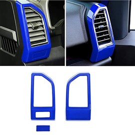 Keptrim for F-150 ABS Blue Dash Air Conditioner Outlet Vent Trim for 2015-2020 Ford F150, 3pcs