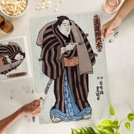 Lantern Press 1000 Piece Jigsaw Puzzle, The Sumo Wrestler Musashino Monta, Japanese Wood-Cut
