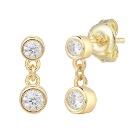 XENOX® Women's Earrings Made of High-Quality 925 Sterling Silver with Pendant and Zirconia Stones, Sterling Silver, Cubic Zirconia