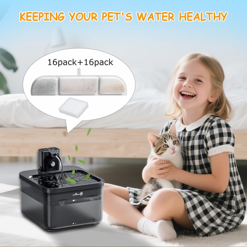 16 Packs Replacement Filters Compatible with Downy Paws Cat Water