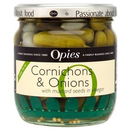 Opies Cornichons & Onions with Mustard Seeds (400g) - Pack of 2