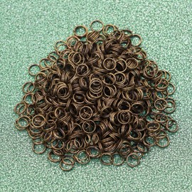 Shapenty Mini Metal Double Loop Split Rings Key Chain Ring Part Jump Rings Bulk for Keychain Necklace Bracelet Earring Jewelry Making Lanyards Craft Charms Ornaments, 500PCS (5mm, Bronze)