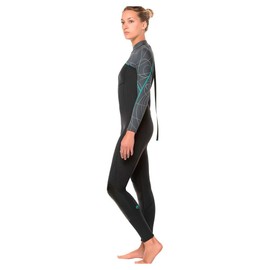 BARE 3/2MM Women's Elate Full Wetsuit | Comfortable high Stretch Neoprene Material | Long Sleeve | Great for All Watersports, Scuba Diving and Snorkeling | Grey 14