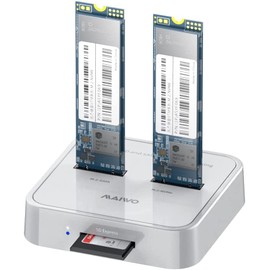 MAIWO K3016SD 2 bay M.2 SATA / NVME Docking Station for SSD by Duplicator Function Reader, USB 3.1 Gen2 10Gbps, Tool-free (Not Support Clone)