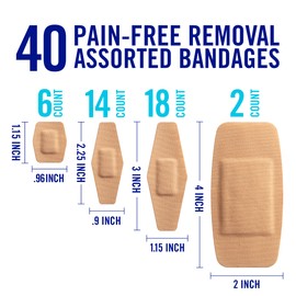 Nexcare Duo Flexible Fabric Bandages: Assorted / 40-Count (Tan) / 40 Count