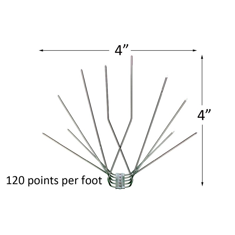 Nixalite Stainless Steel Bird Spikes Premium Model S (8ft, 4-2ft