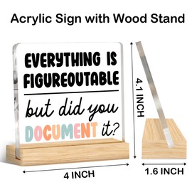 Funny Office Decor Inspirational Gifts for HR Coworkers Colleague Everything Is Figureoutable but Did You Document It Acrylic Desk Plaque Sign
