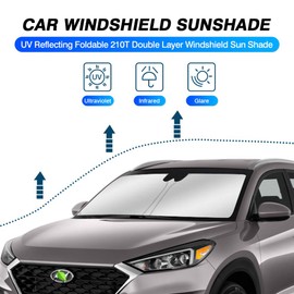 KUST - Parasol de parabrisas para Hyundai Tucson 2016-2021, protector plegable para ventana, bloquea los rayos UV para mantener tu coche fresco (no para Tucson 2022)