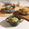 MONITO Ceramic Salad Bowl with Handles, 16 oz French Onion