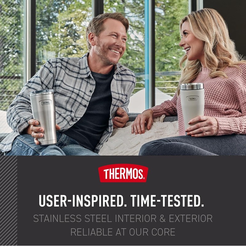 THERMOS ICON SERIES, vaso de acero inoxidable, acero inoxidable mate,