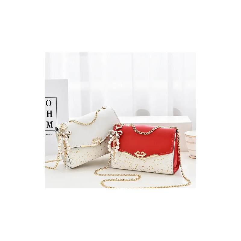 Bolso De Mano Para Mujer Crossbody Exquisit Cuadrado Pequeño Rojo