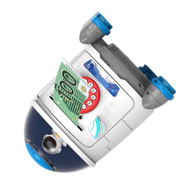 Rocket Piggy Bank Password Cute Coin Bank Intelligent Voice Reminder