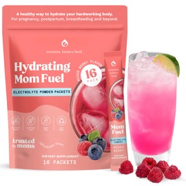 Mommy Knows Best Mom Fuel Electrolyte Drink Mix for Moms, Hydration Support - for Pregnancy, Prenatal, Electrolytes + Trace Minerals, Lactation Drink Mix Supplement (16 Count)