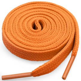 YFINE Athletic Flat Shoe Laces Shoelaces for Sneakers Shoes(2 Pair), 05 Orange, 39 inch (100CM)