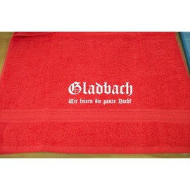ShirtShop-Saar Gladbach - We Celebrate All Night; Cities Bath Towel, Red