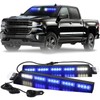 XRIDONSEN 34 inch Blue Emergency Visor Lights Bar Interior Front