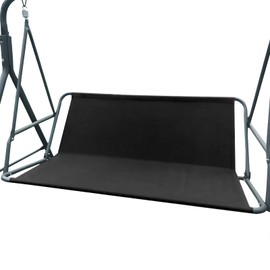 NXIEBFEK Porch Patio Swing Seat Cover Replacement, 600D Thicken Oxford Waterproof Replacement Fabric for Outdoor Garden Swing 2/3 Seater Chair 45.3x18.9x18.9inch(Black-S)
