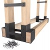 Mr IRONSTONE Firewood Rack Outdoor Indoor, Firewood Rack Brackets Kit