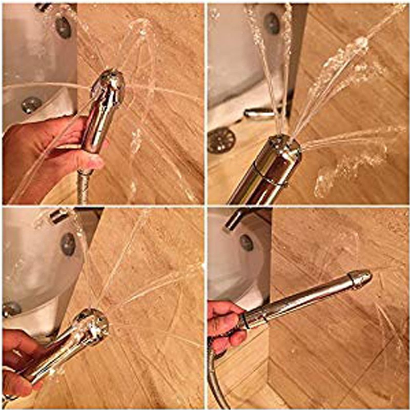 3 Heads Aluminum Shower Cleaner Douche System with 1.5 m