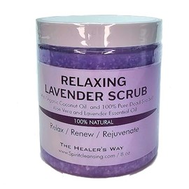 Moisturizing and Exfoliating Body Scrubs, Sugar Scrubs, Dead Sea Salt Scrubs, Natural Ingredients of Coconut Oil, Sugar, and Dead Sea Salt, Intoxicating Scents (8oz, Lavender Salt)