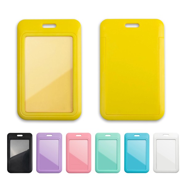 1 Pcs Sliding ID Badge Holder with Clear Window Yellow