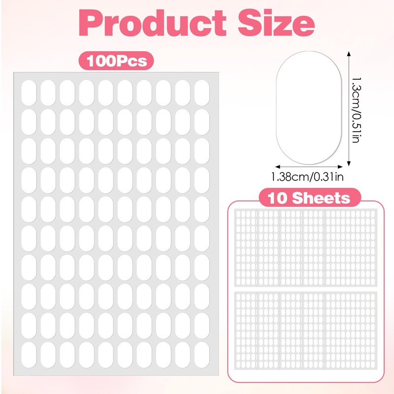 DOPENSPI 1000PCS False Tip Double Sided Adhesive Nail Tape, Pre-Cut