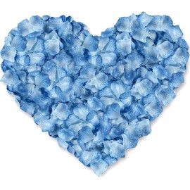 1000 Pcs Artificial Silk Rose Petals Decoration Wedding Party Color Blue & Light Blue