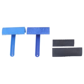 Wood Graining Painting Tool Set Soft Rubber 4Pcs Wood Grain Roller with Handle for Wall Room Art Decoration