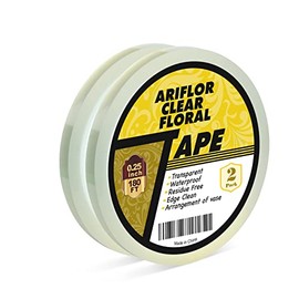 ARIFLOR 2Packs Clear Floral Tape - 1/4" Wide Floral Vase Tape, Clear Waterproof Floral Tape for Fresh Flower BouquetsÂ and Flower Arrangements Crafts (0.25inch*2Packs)