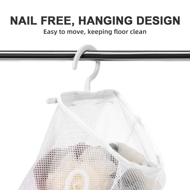 UKCOCO Mesh Storage Hanging Bag with Swiveling Hook - Breathable
