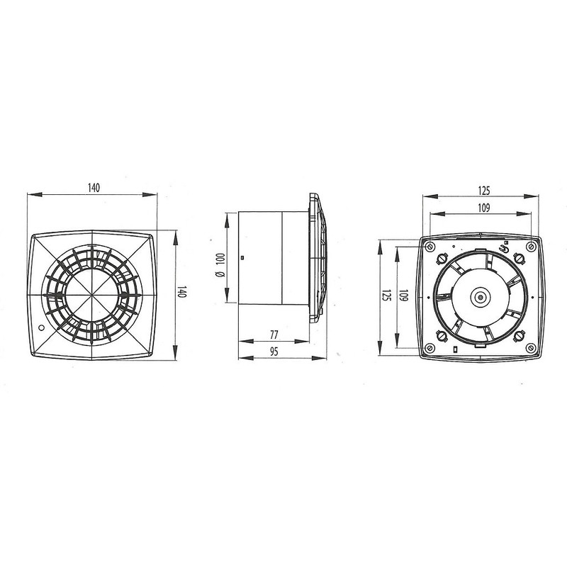 Awenta Bathroom Fan White Diameter 100 mm Fan Ceiling Fan
