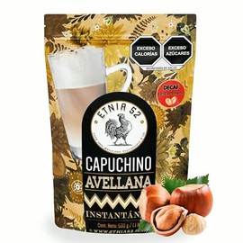 Café Capuchino Descafeinado Instantáneo - Sabor Vainilla Francesa | 500gr | Balance en Dulzor y Café | Libre de gluten | Certificación Kosher | Capuccino Espumoso y Cremoso | 100% Mexicano | ETNIA 52