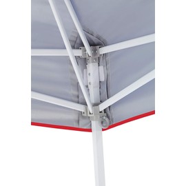 E-Z UP Vista Instant Shelter Canopy, 12' x 12', White Powder-Coated Steel Frame with Wide-Trax Roller Bag & 4 Piece Spike Set, Punch