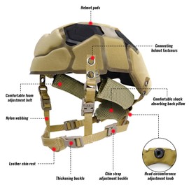 Yzpacc Tactical Helmet Pads and Helmet Chin Strap Replacement Adjustable for Tactical Fast Me ACH Bump Team Wendy FMA EXF Helmet Replacement Accessory Kit