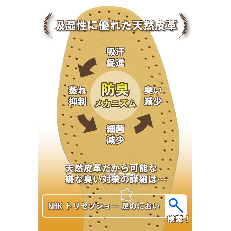 Columbus Natural Leather Insole, Moisture Absorbent, Fits Your Foot, Goat