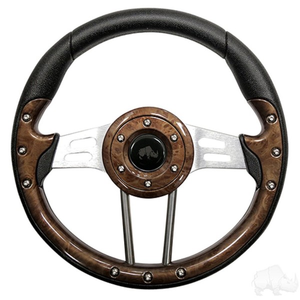 RHOX Aviator 4 Golf Cart Steering Wheel (Woodgrain)