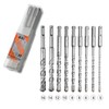 HPMAISON SDS Plus Hammer Drill Bit, 9PCS Cross Drill Bits,