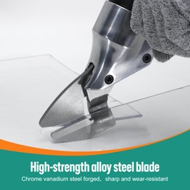 VLOXO Professional Metal Shear Drill Attachment, Sheet Metal Cutter for Drill Attachment with 360° Pivoting Handle, Power Tool Accessory for Curved and Straight Cutting on Steel, Aluminum(Black)