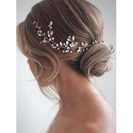 Bufenia Bridal Wedding Rhinestone Hair Vine Bridal Silver Hairpiece Crystal Headband Hair Accessories
