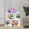 YUYFCC 2Pcs Geometric Bookshelf 2-Tier PVC S-Shaped Bookcase Freestanding Books