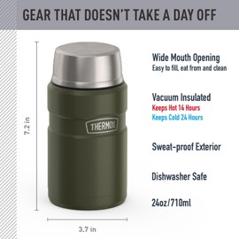 THERMOS Stainless King Vacuum-Insulated Food Jar, 24 Ounce, Army Green
