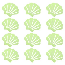 PATIKIL 12 Pcs Non Slip Bathtub Stickers, Anti Slip Shower Stickers Bathroom Shower Floor Decals Sea Shell Shape Cute Treads Tubs, Green