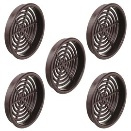 cyclingcolors 5x Ventilation Grille Exhaust Grille Outer Grille Round Total 65 mm Inner 60 mm Plastic Air Rosette Perforated Flat Dark Brown