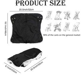 Hand Warmer, Pram Accessories, Hand Warmer, Waterproof and Windproof, Universal Size for Pushchairs and Buggies, Pram Gloves with Warm Fleece and Cotton Inner for Winter